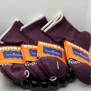 Bombas Purple Medium Merino Wool Blend Socks - 4 pack